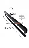 Gruccia legno portapantalone 38 cm - Nero Lucido