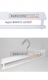 Gruccia legno portapantalone 38 cm - Bianco Lucido