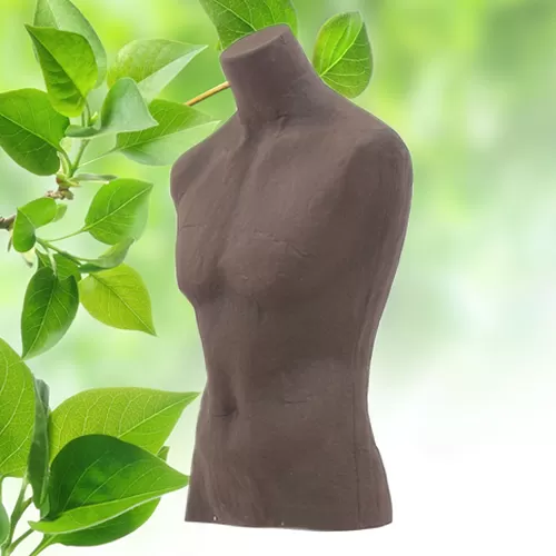 Busto uomo in cartapesta con treppiede - tabacco