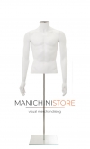 Busto uomo bianco con braccia e base