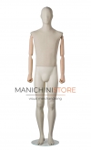 ABSolute Collection male mannequin in ABS with covered bust and head and wooden arms