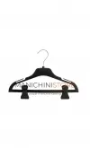 Gruccia capospalla in plastica con alette e asta con pinze 33 cm - nero