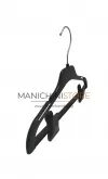 Gruccia capospalla in plastica con alette e asta con pinze 33 cm - nero