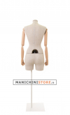 Busto donna in lino con braccia legno e mezza gamba
