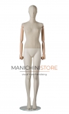 ABSolute Collection female mannequin in ABS with covered bust and head and wooden arms