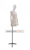 Noleggio busto donna in tessuto con braccia in legno e mezze gambe