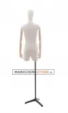 Noleggio busto donna in tessuto con braccia in legno e mezze gambe