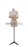 Busto donna senza testa in tessuto con braccia in legno