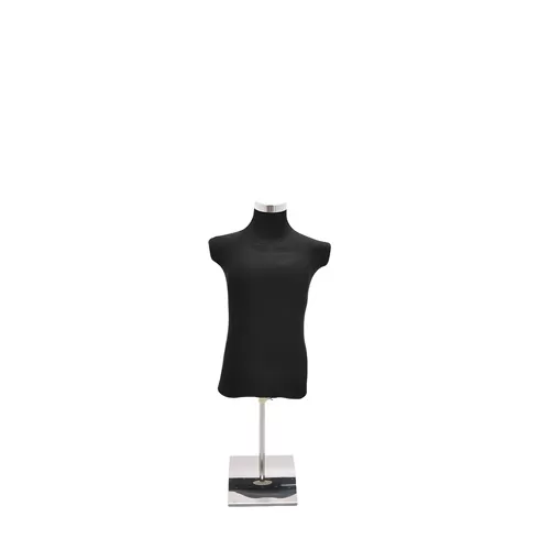 Busto componibile uomo nero da banco con base in metallo