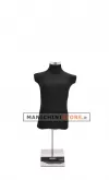 Busto componibile uomo nero da banco con base in metallo