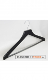 Gruccia legno con taglio a spallina cm.43 x cm1,2 - Nero Opaco