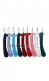 Gruccia appendiabito pinza 40 cm - Velluto tortora con LOGO