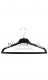 Gruccia capospalla in plastica con alette e asta 42 cm - nero