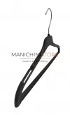 Gruccia capospalla in plastica con alette e asta 42 cm - nero