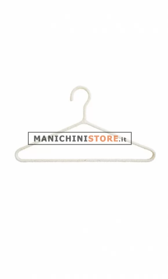 Gruccia con asta portapantalone IN SPAGO BIANCO cm.42
