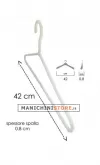 Gruccia con asta portapantalone IN SPAGO BIANCO cm.42