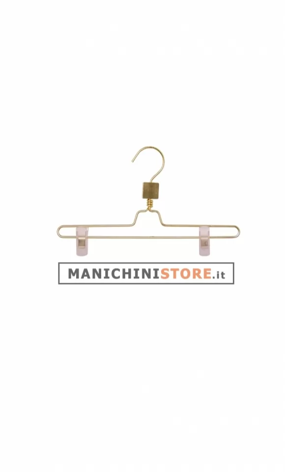 Gruccia metallo pinza Bambino 28 cm - alluminio oro