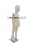 Manichino bambino 6 anni in tessuto Sabbia con braccia in legno