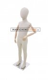 Manichino bambino 6 anni in tessuto Sabbia con braccia in legno