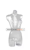 Busto donna trasparente con base rettangolare bianca