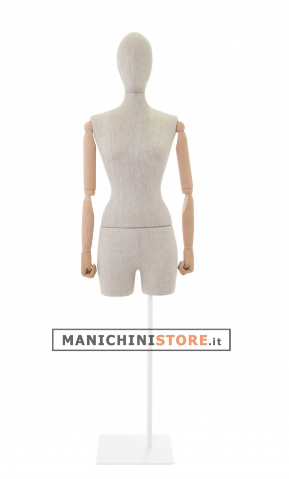 RENTAL SERVICE 1 LINEN FEMALE BUST WITH WOODEN ARMS AND HALF LEG