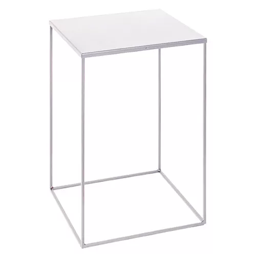 Cubo-Tavolo in filo ferro bianco 80 cm