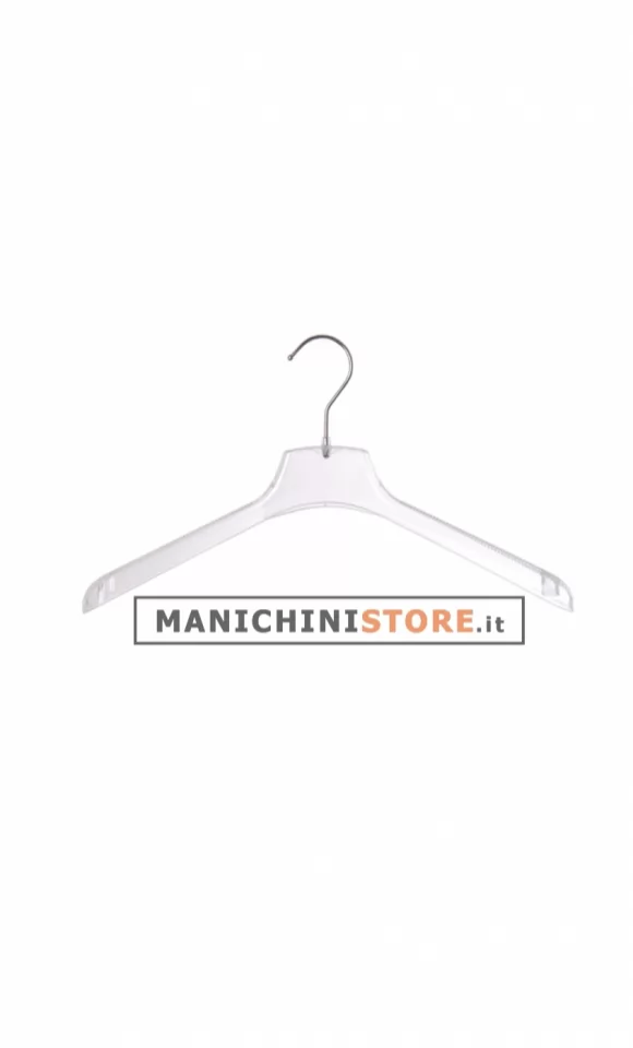 Gruccia plastica capospalla 38 x 3 cm - Cristallo Trasparente