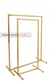 Stender tubo quadrato 100 cm con piedini - oro
