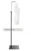 Busto manichino donna precolorato bianco con base con attacco collo