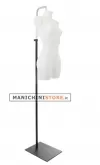 Busto manichino donna precolorato bianco con base con attacco collo