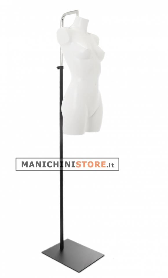Busto manichino donna precolorato bianco con base con attacco collo