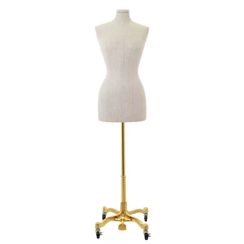 Busto donna in lino con base worker oro