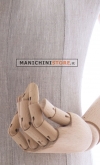 Busto donna in lino con braccia legno e base worker oro
