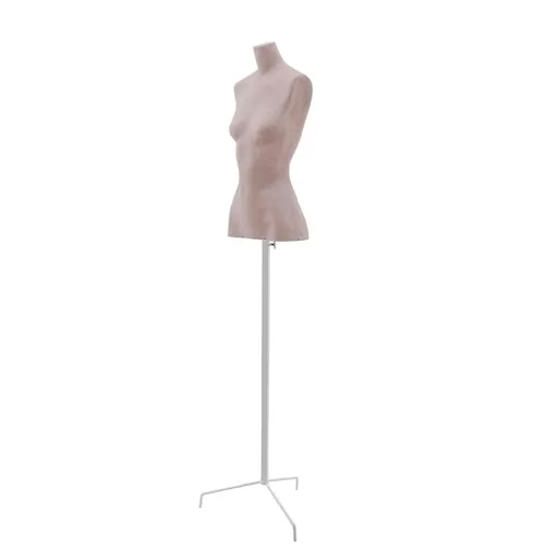 Busto donna in cartapesta con treppiede - argilla