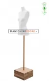 Busto cartapesta donna bianco con base quadrata marrone
