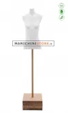 Busto cartapesta donna bianco con base quadrata marrone