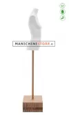 Busto cartapesta donna bianco con base quadrata marrone