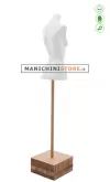 Busto cartapesta donna bianco con base quadrata marrone