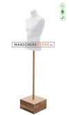 Busto cartapesta uomo bianco con base quadrata marrone