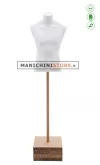 Busto cartapesta uomo bianco con base quadrata marrone