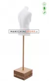 Busto cartapesta uomo bianco con base quadrata marrone