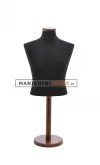 Busto uomo da banco in tessuto Nero - base noce