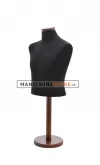 Busto uomo da banco in tessuto Nero - base noce