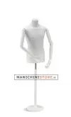 Busto uomo in tessuto bianco con braccia in legno