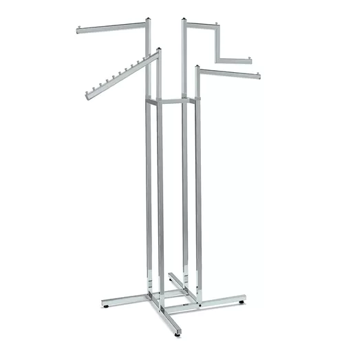 Piantana tubo quadro con 4 braccia
