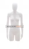 Busto torso donna in plastica con testa a uovo