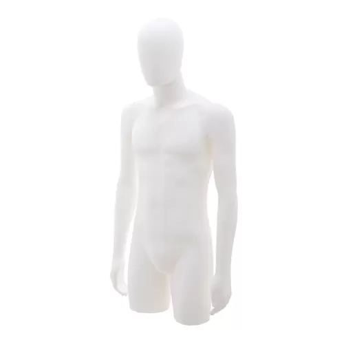 Busto torso uomo in plastica con testa a uovo