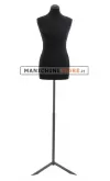 Busto donna in tessuto Nero con base treppiede grezza