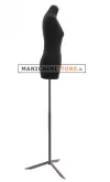 Busto donna in tessuto Nero con base treppiede grezza