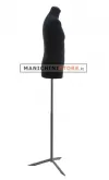 Busto uomo in tessuto Nero con base treppiede grezza